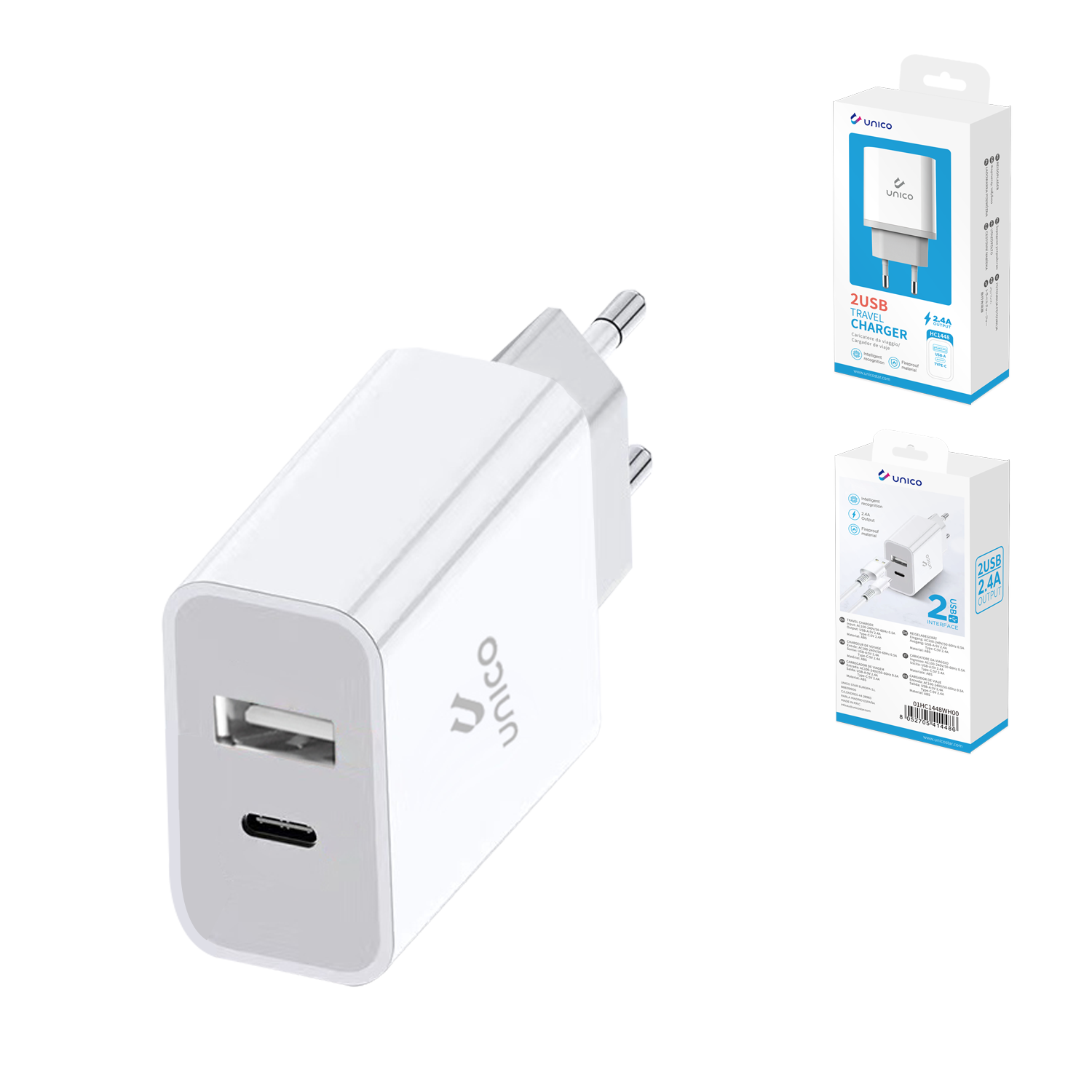 HC1448 Cargador doméstico imitación Apple puerto A+C 2.4A